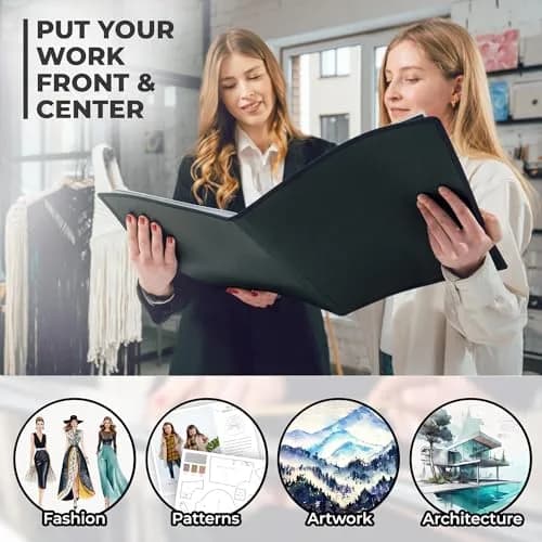 Dunwell 11x14 Art Portfolio Binder, 24-Sleeve, Artwork Storage | Professional Artist Portfolio with 48 Viewable Pages thumbnail 5