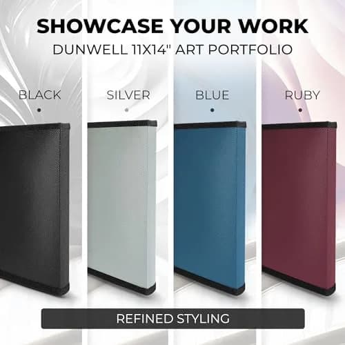 Dunwell 11x14 Art Portfolio Binder, 24-Sleeve, Artwork Storage | Professional Artist Portfolio with 48 Viewable Pages thumbnail 7