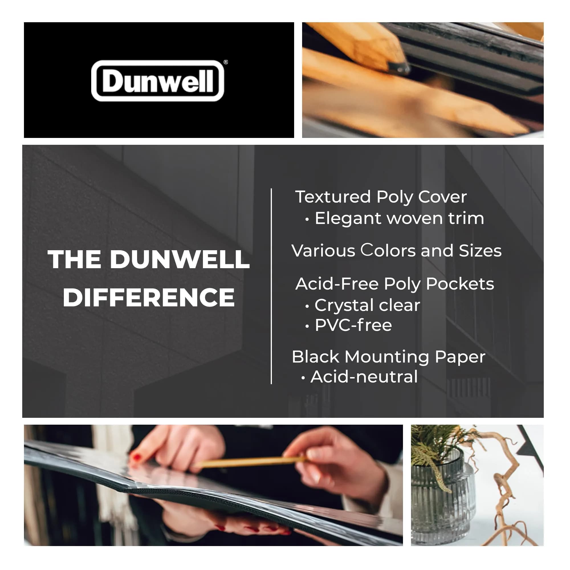 Dunwell 11x14 Art Portfolio Binder, 24-Sleeve, Artwork Storage | Professional Artist Portfolio with 48 Viewable Pages thumbnail 8