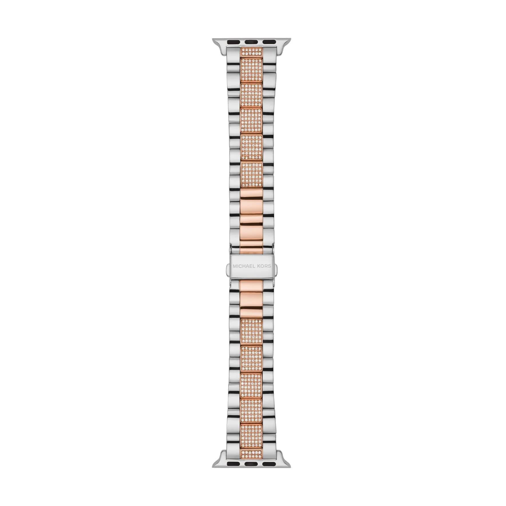 Michael Kors Women's Two-Tone Stainless Steel Band for Apple Watch 38/40/41mm | Rose Gold Pavé Center Links