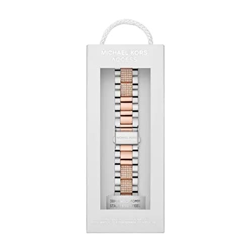 Michael Kors Women's Two-Tone Stainless Steel Band for Apple Watch 38/40/41mm | Rose Gold Pavé Center Links thumbnail 5