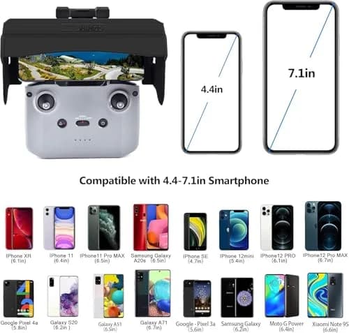 STARTRC Sun Hood for DJI RC-N3/N2, for DJI Mini 4K/NEO 2/X1 Accessories | Foldable Magnetic Sunshade for 4.4-7.1" Smartphone thumbnail 4