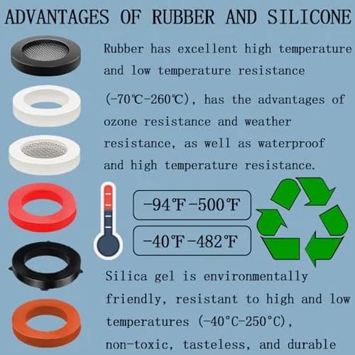 ZDBB 135 Pcs Flat Washer Assortment Kit with Silicone & Nitrile Rubber O-Rings | 2.1cm x 10.6cm x 20.7cm thumbnail 8