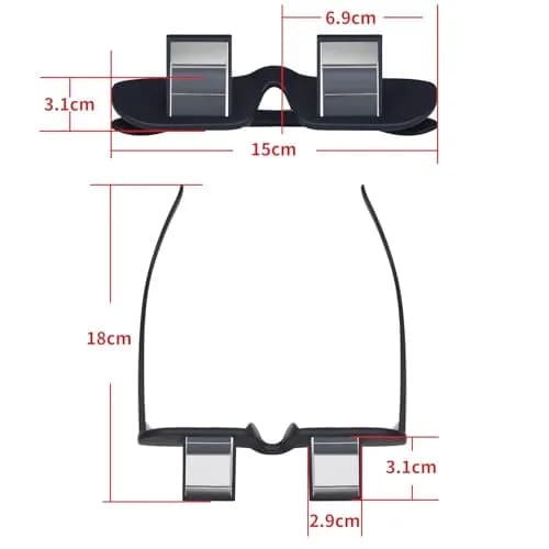 okcsc Horizontal Lazy Glasses Small | Prism Reading Glasses for Bed Watching TV thumbnail 4