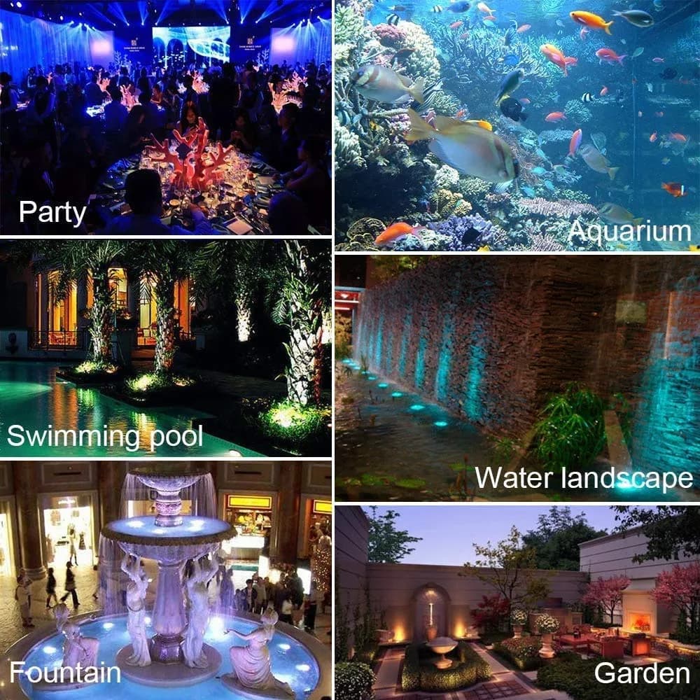 ZHGSERVU LED Underwater Pond Lights 2-Pack (2.75in x 4in) | IP68 Waterproof RGB Color Changing Landscape Spotlights - view 6