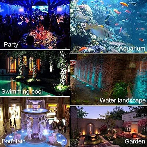 ZHGSERVU LED Underwater Pond Lights 2-Pack (2.75in x 4in) | IP68 Waterproof RGB Color Changing Landscape Spotlights thumbnail 6