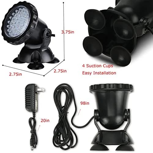 ZHGSERVU LED Underwater Pond Lights 2-Pack (2.75in x 4in) | IP68 Waterproof RGB Color Changing Landscape Spotlights thumbnail 2