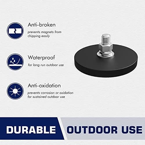 TSUYA Rubber Coated Magnets 20LBS Neodymium M6 Studs | Heavy Duty, Waterproof, Anti Slip thumbnail 3
