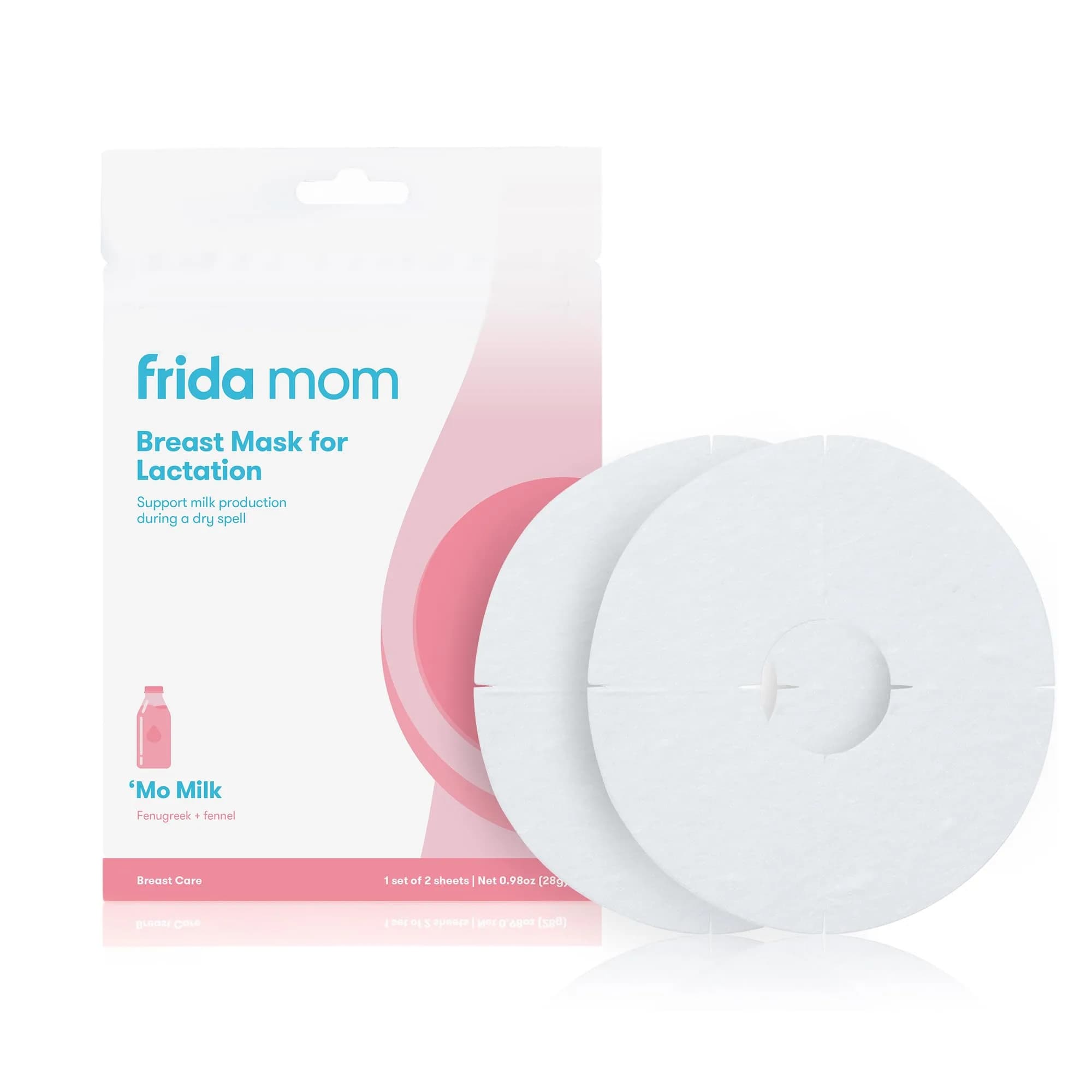 Frida Mom Breast Mask for Lactation Support 2 Sheet Masks | Fenugreek & Fennel for Milk Supply - main product image