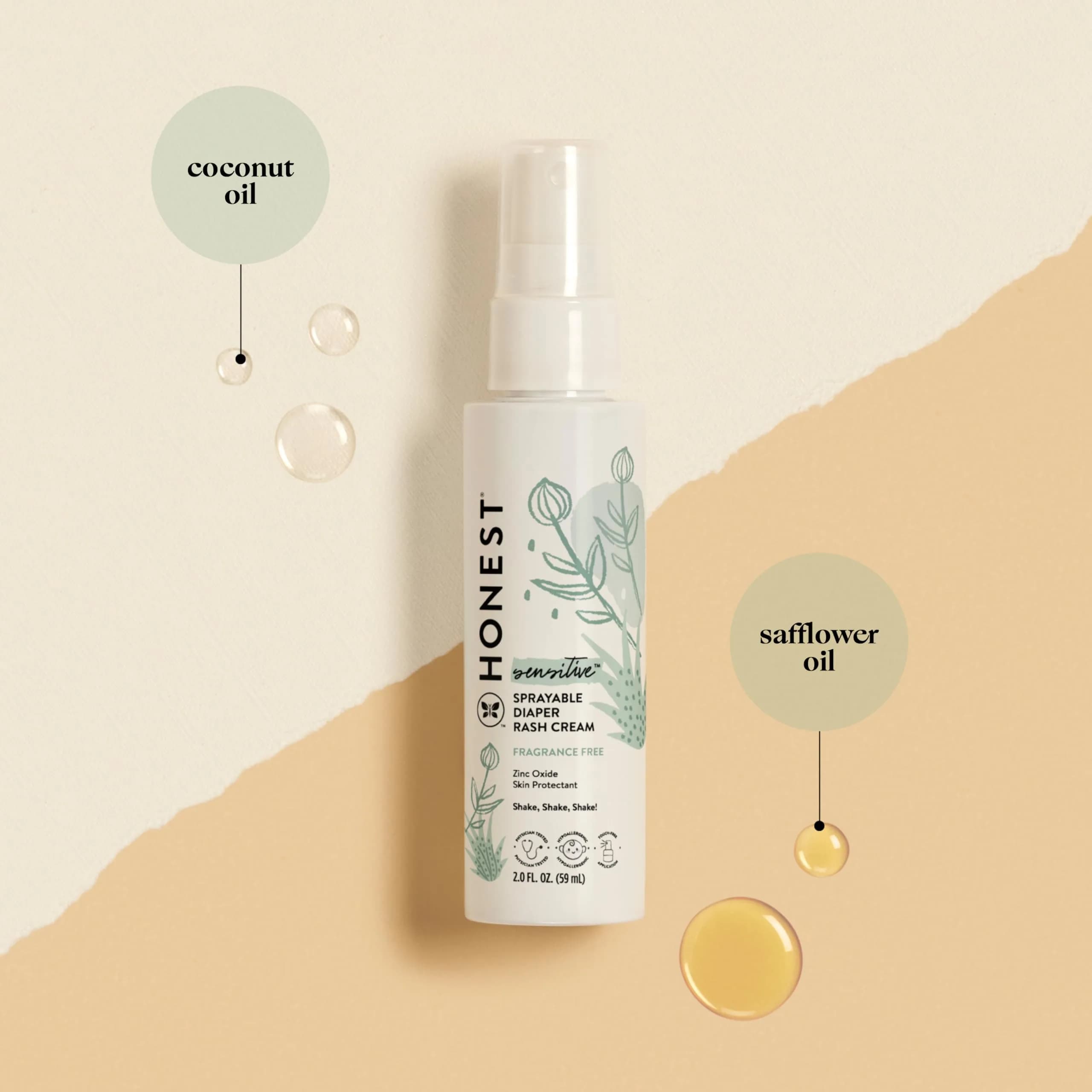The Honest Company Diaper Rash Cream Spray with Zinc Oxide | 59ml (2 fl oz) | Hypoallergenic, Dermatologist Tested - view 2