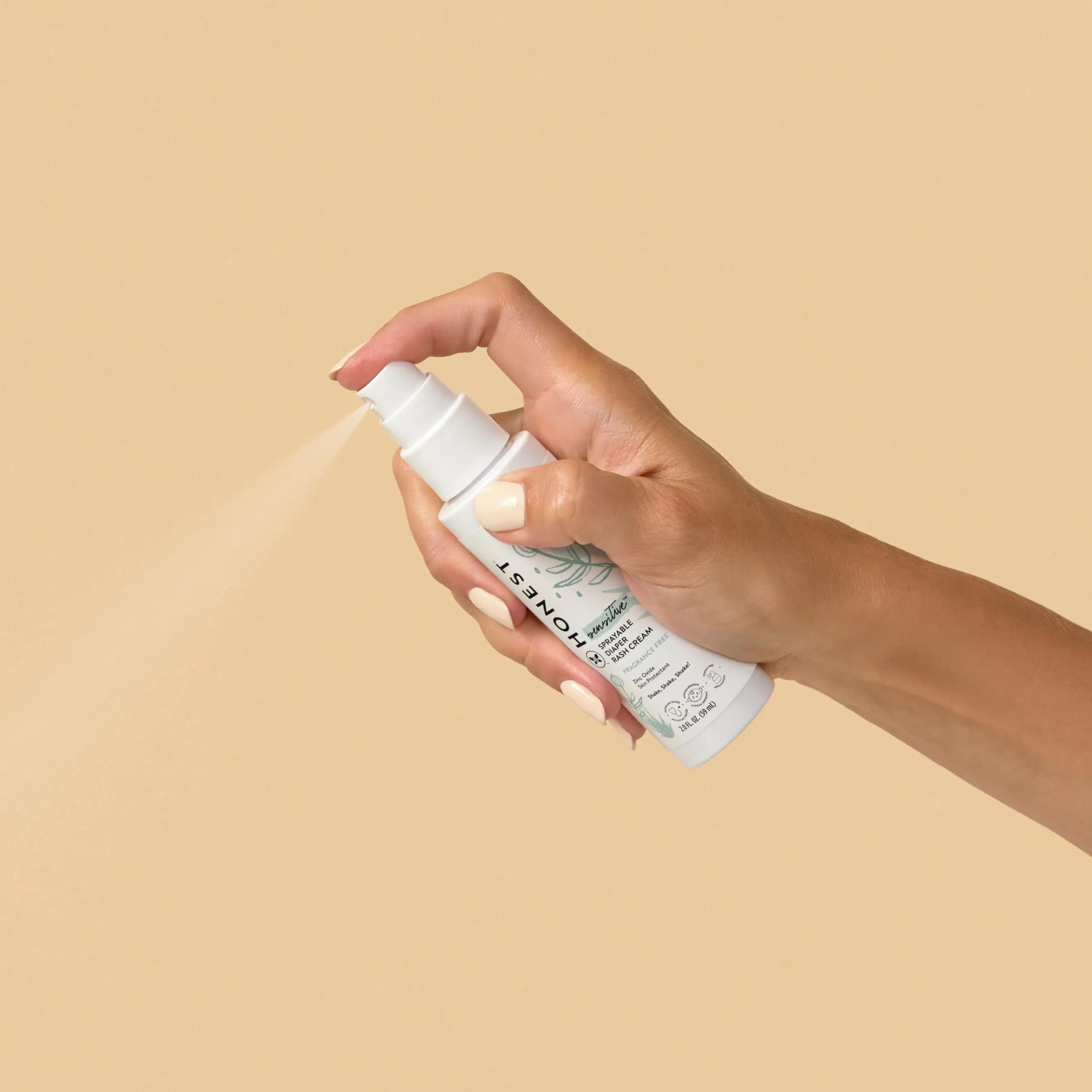 The Honest Company Diaper Rash Cream Spray with Zinc Oxide | 59ml (2 fl oz) | Hypoallergenic, Dermatologist Tested - view 3