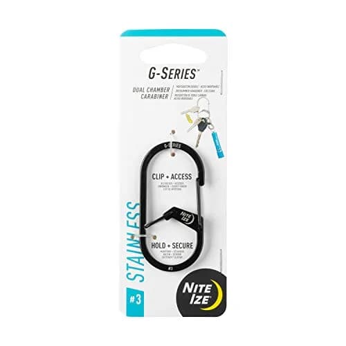 Nite IZE GS3-01-R6 G-Series Dual Chamber Carabiner, Size #3 1-Pack, Black thumbnail 1