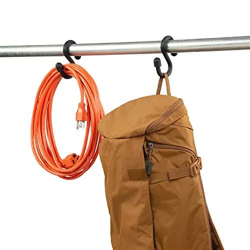 Nite Ize Gear Tie Bendable S-Hook for Garage, Closet, Kitchen & Plants, Black, 2.5cm (0.61in) | Heavy Duty Utility Hook thumbnail 6