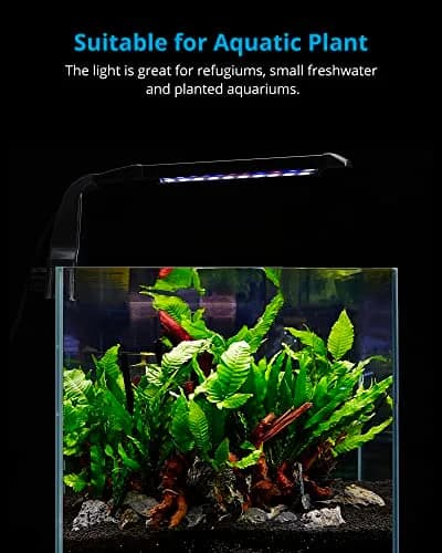 NICREW Clip-on Aquarium Light for Planted Tanks, 10W Full Spectrum LED with Timer & Remote, 21.2cm (8.3in) Black thumbnail 2