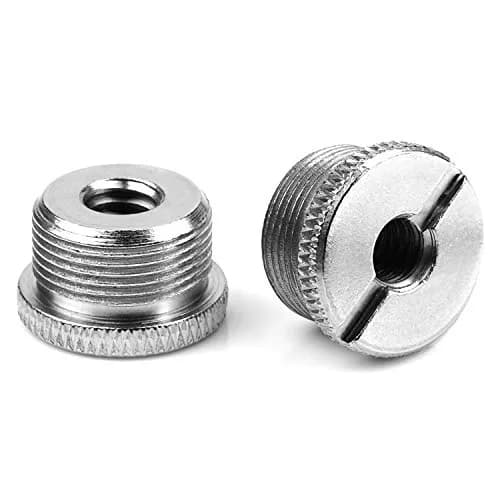 Anwenk Mic Stand Adapter 5/8 to 1/4 | Nickel Brass Male to Female Mic Screw Adapter thumbnail 5