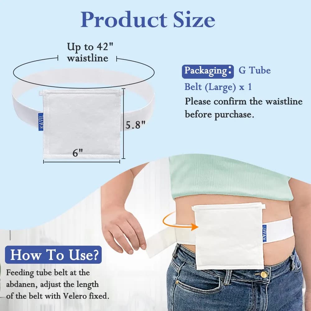 KAVIL Feeding Tube Belt Holder Large Size 6" x 6" | Secure Catheter Support for Adults - view 2