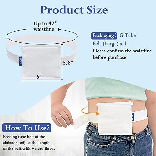KAVIL Feeding Tube Belt Holder Large Size 6" x 6" | Secure Catheter Support for Adults thumbnail 2
