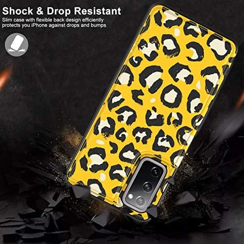LETO Nice Yellow Leopard Flip Folio Leather Wallet Case for Samsung Galaxy S20 FE | Card Slots & Kickstand thumbnail 5