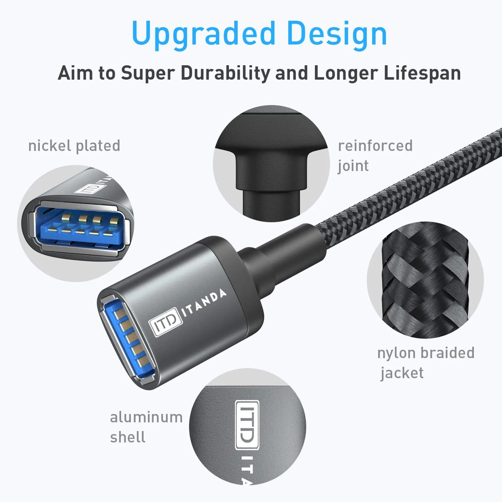 ITD ITANDA USB 3.0 Extension Cable 4.57m (15ft) | 5Gbps Data Transfer for Devices - view 4