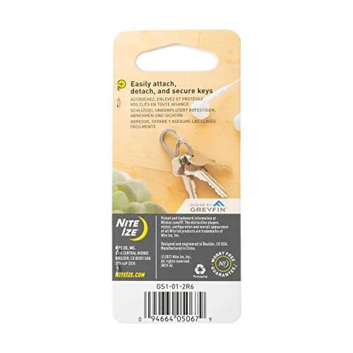 Nite IZE GS1-01-2R6 G-Series Dual Chamber Carabiner, Size #1 2-Pack, Black | Secure Stainless Steel Keychain thumbnail 7