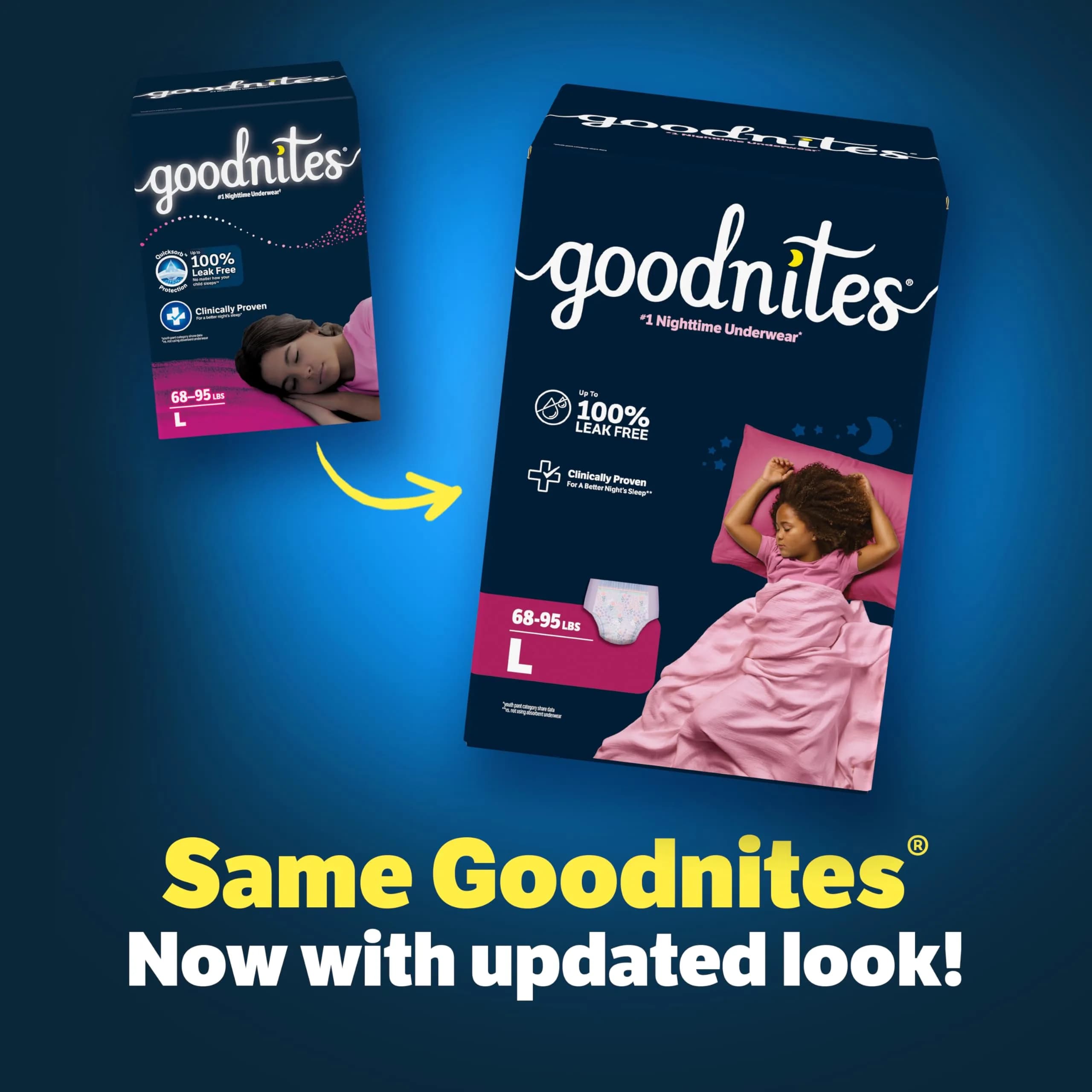 GoodNites Girls' Nighttime Bedwetting Underwear, Size Large (68-95 lbs), 75 Ct (3 Packs of 25) | Clinically Proven for Better Sleep - view 3