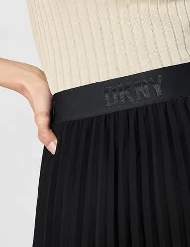 DKNY Womens Pull on Midi Pleated Skirt Black Large | Classic & Elegant (70-120 chars) thumbnail 4