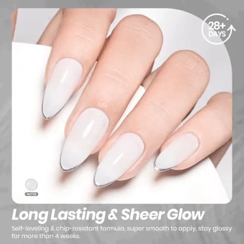 Beetles Milky White Gel Nail Polish 15ml (0.51 fl oz) | Toxin-Free Jelly Nude Color for Natural Nails thumbnail 5