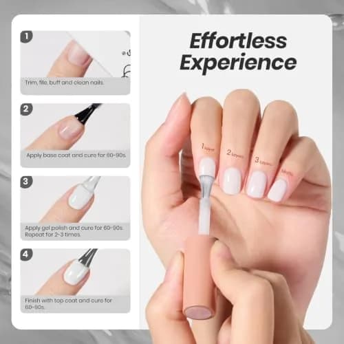 Beetles Milky White Gel Nail Polish 15ml (0.51 fl oz) | Toxin-Free Jelly Nude Color for Natural Nails thumbnail 7