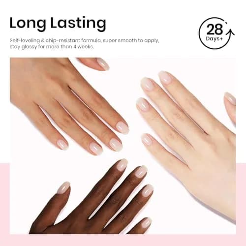 Beetles Milky White Gel Nail Polish 15ml (0.51 fl oz) | Toxin-Free Jelly Nude Color for Natural Nails thumbnail 8