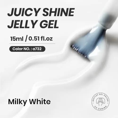 Beetles Milky White Gel Nail Polish 15ml (0.51 fl oz) | Toxin-Free Jelly Nude Color for Natural Nails thumbnail 2