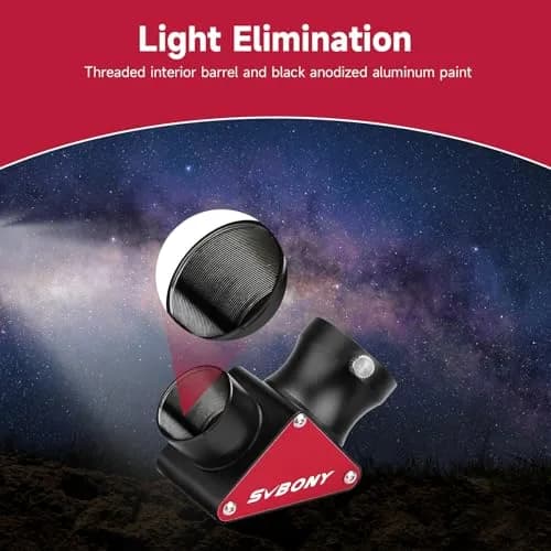SVBONY SV188P Telescope Diagonal 1.25" 90 Degree Mirror 99% Reflectivity | Upright Image, Brass Compression Ring thumbnail 7
