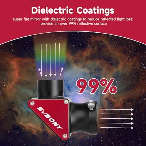 SVBONY SV188P Telescope Diagonal 1.25" 90 Degree Mirror 99% Reflectivity | Upright Image, Brass Compression Ring thumbnail 2