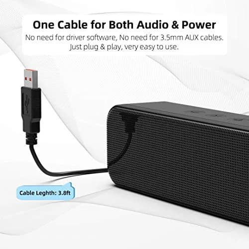 LIELONGREN USB Computer Speaker Soundbar 8W | Stereo Sound with Enhanced Bass for Desktop & Laptop thumbnail 4