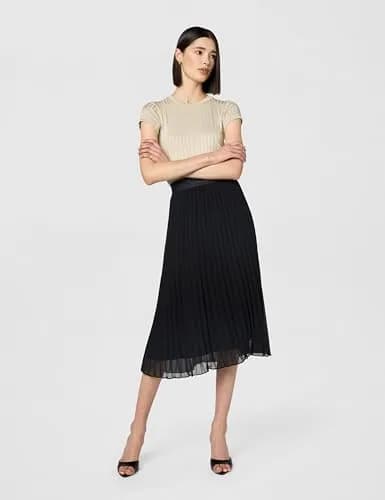DKNY Womens Pull on Midi Pleated Skirt Black Medium | Classic & Modern Style thumbnail 6
