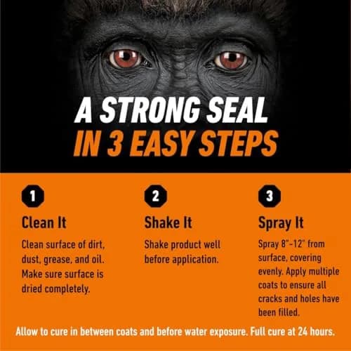 Gorilla Waterproofing Spray Clear Flexible Rubberized Sealant 400ml (14 oz) | Seals Leaks & Cracks thumbnail 6