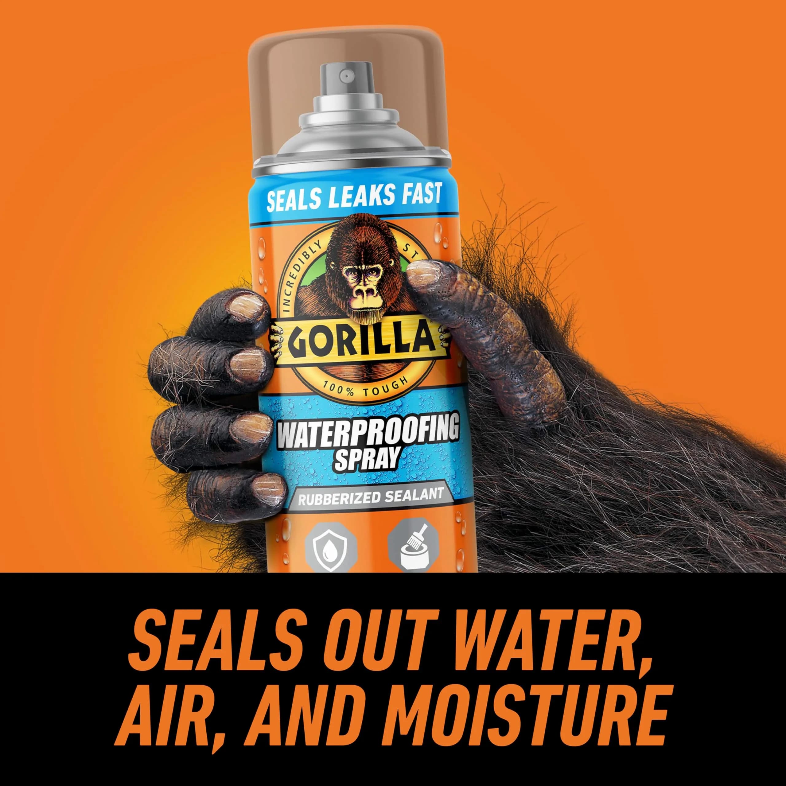 Gorilla Waterproofing Spray Clear Flexible Rubberized Sealant 400ml (14 oz) | Seals Leaks & Cracks - view 2