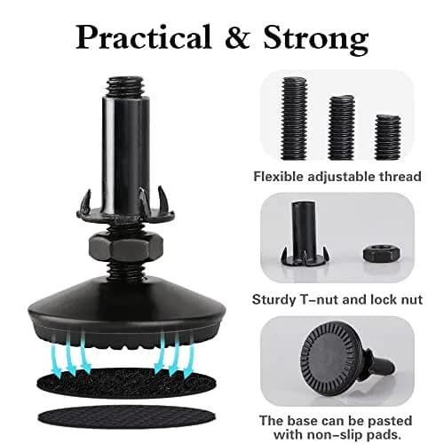 Tahikem M10 Thread Leveling Feet 4 Pack | Adjustable Furniture Feet for Home & Office thumbnail 3