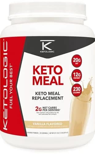 Ketologic Keto Meal Replacement Shake Powder Vanilla 29.1oz | Supports Keto & Low-Carb Diets thumbnail 1