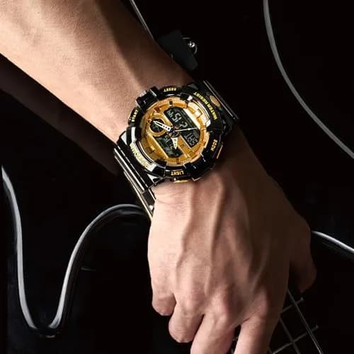 PINDOWS PDS-603 Transparent LED Backlight Men's Watch 53mm (1.89in) | Analog Digital Waterproof Tactical Sports Watch thumbnail 2