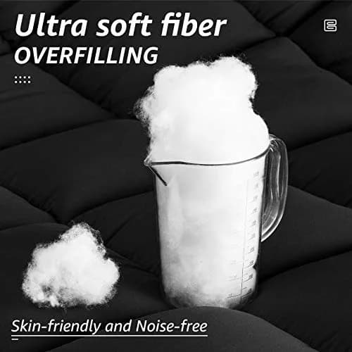 HYLEORY All Season California King Size Bed Comforter - Cooling Down Alternative Quilted Duvet Insert with Corner Tabs - Winter Warm - Machine Washable - Grey, 96 x 104 Inch thumbnail 3