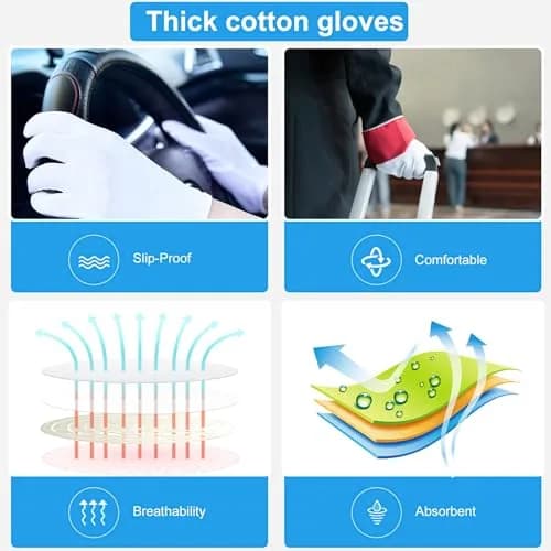 HMNYSOL Moisturizing Gloves 10 Pairs | Overnight Cotton Hand Care for Dry Skin thumbnail 5