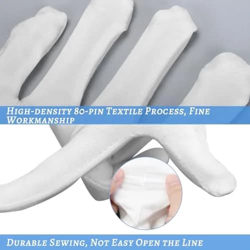 HMNYSOL Moisturizing Gloves 10 Pairs | Overnight Cotton Hand Care for Dry Skin thumbnail 2
