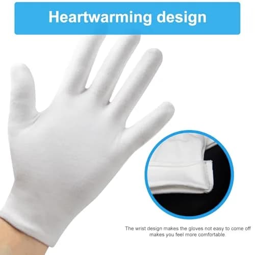 HMNYSOL Moisturizing Gloves 10 Pairs | Overnight Cotton Hand Care for Dry Skin thumbnail 3
