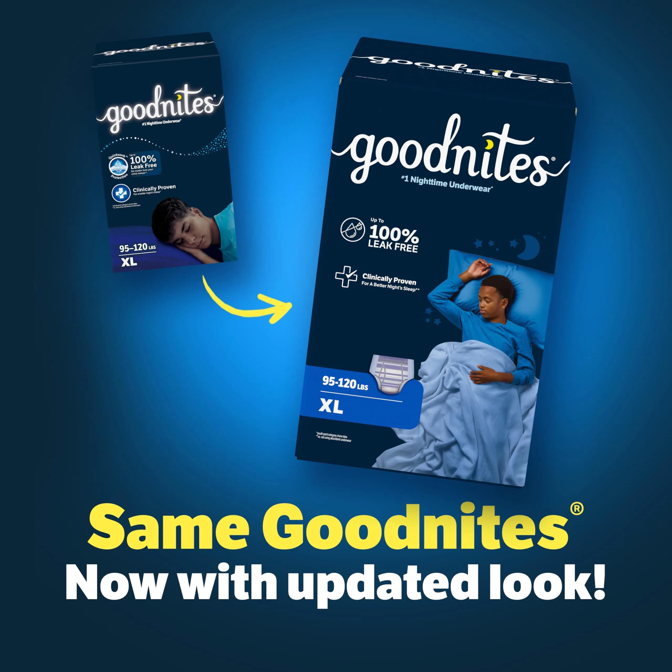 GoodNites Boys' Nighttime Bedwetting Underwear XL (95-120 lbs) | Clinically Proven for Better Sleep - view 2