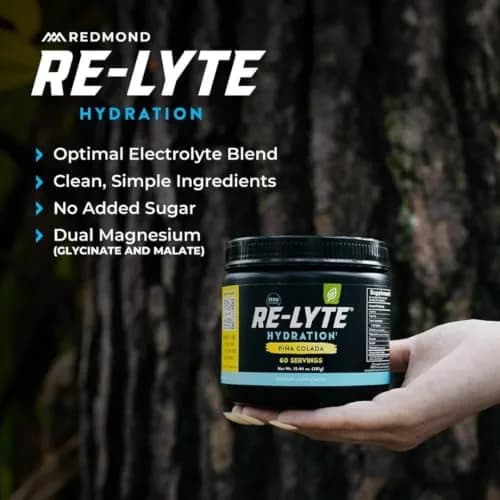 Redmond Re-Lyte Sugar Free Electrolyte Powder Drink Mix Pina Colada 381 g (13.44 oz) | Hydration with Real Salt & Trace Minerals thumbnail 4