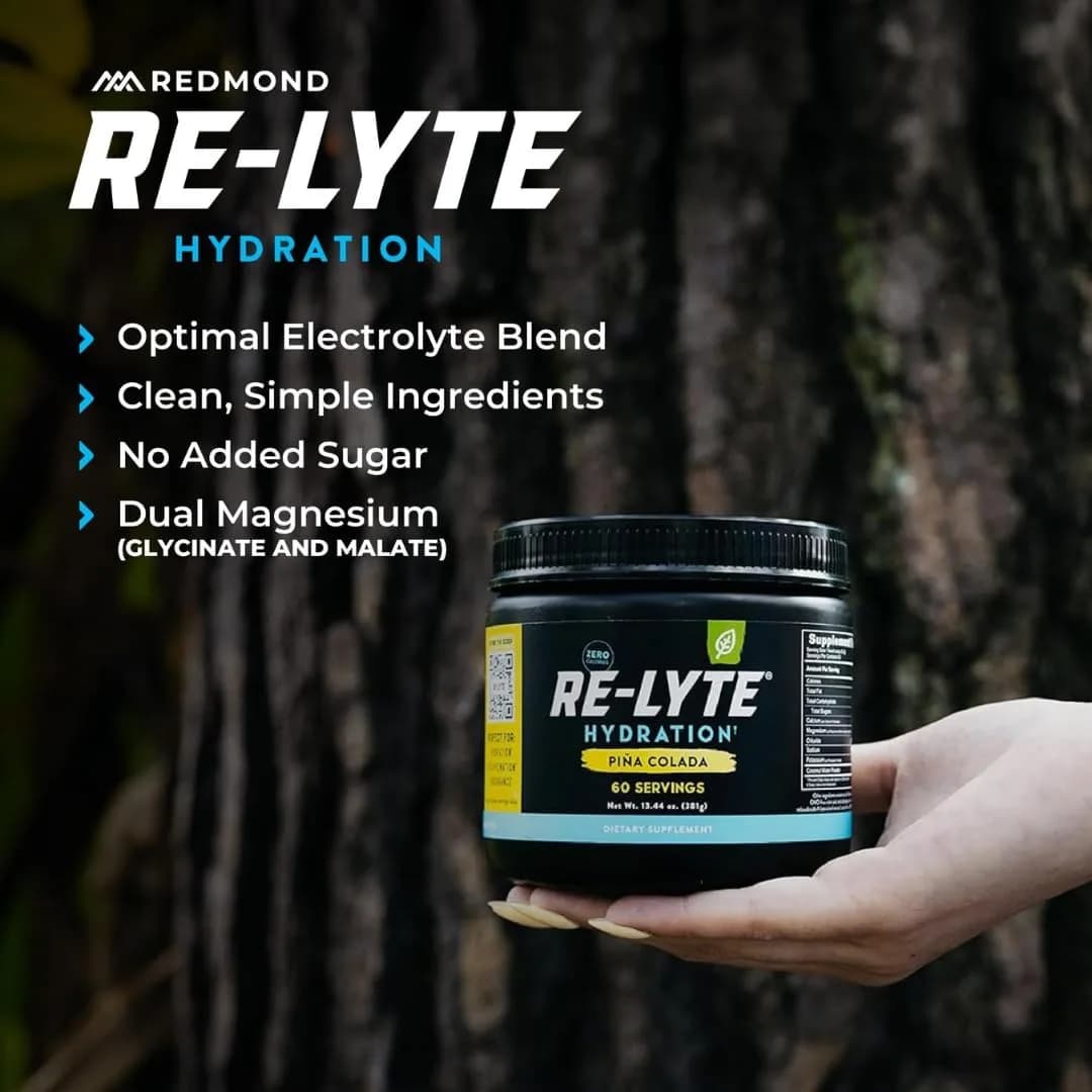 Redmond Re-Lyte Sugar Free Electrolyte Powder Drink Mix Pina Colada 381 g (13.44 oz) | Hydration with Real Salt & Trace Minerals - view 4