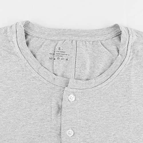 GYMAPE Mens Short Sleeve Onesie Henley Jumpsuit Pajamas 95% Cotton, Gray | Stretchy, Comfortable Sleepwear for Men thumbnail 6