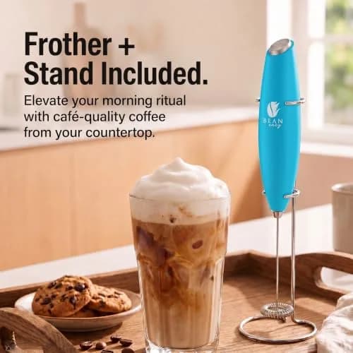 Bean Envy Milk Frother Handheld Light Blue | 19,000 RPM Foam Maker for Coffee & Hot Chocolate thumbnail 3