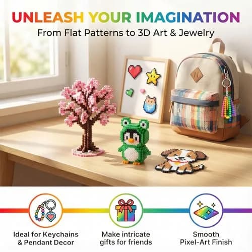 LIHAO Mini Fuse Beads Kit 24,000 Beads (2.6mm) | 48 Colors for Pixel Art & Craft Projects thumbnail 6