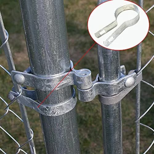 Aiwaiufu 10 Pcs 2-3/8" Galvanized Steel Fence Tension Bands | Rust-Resistant Chain Link Fixings for Gates & Posts thumbnail 6